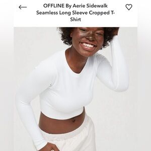 Offline by aerie sidewalk seamless long sleeve cropped T-shirt